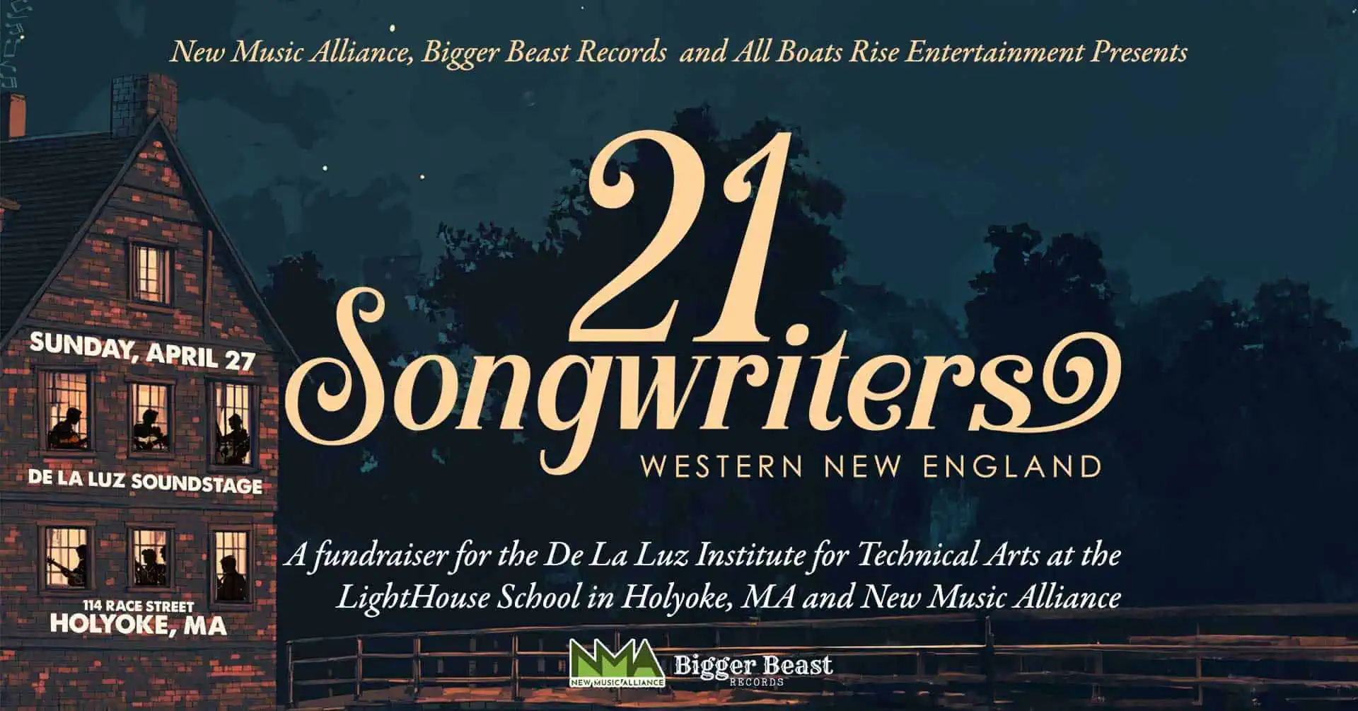 21 Songwriters concert fundraiser, Holyoke, MA